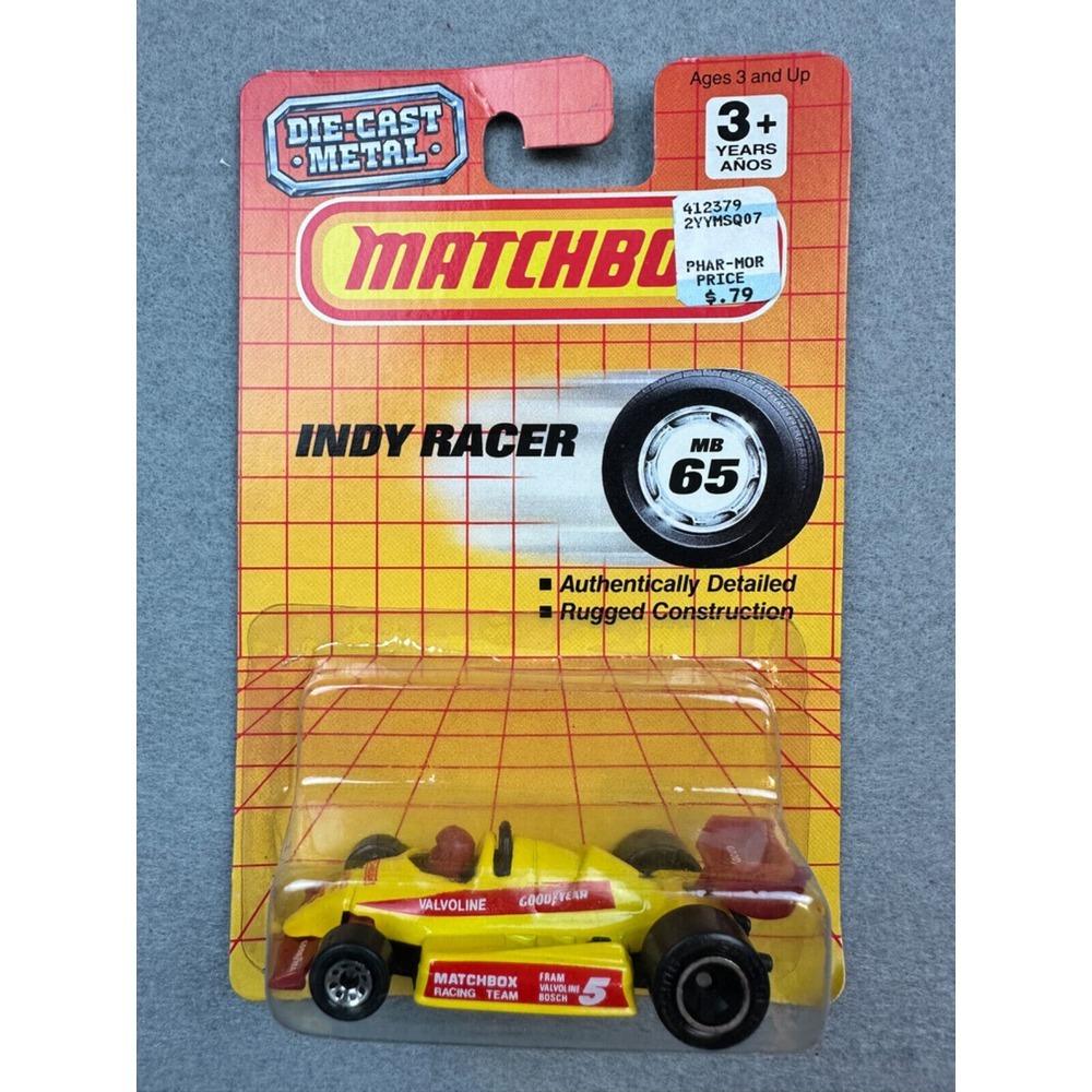 Vintage Matchbox MOC Indy Racer MB65/1990 in Blister